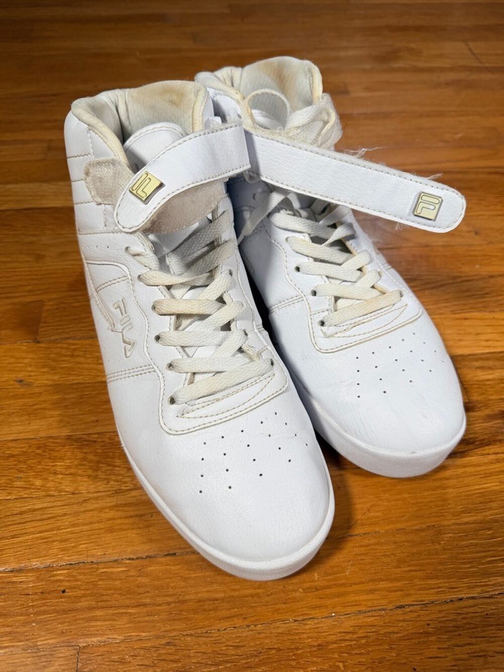 FILA Vulc 13 Mid Plus White High Top Sneakers Men’s Size 10 Ankle Strap